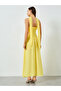 Yellow Bandeau Neck Sleeveless Maxi Dress - 5