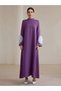 Women Purple Ruffled Flower Detail Jalabiya - 2