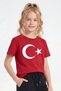Single Ataturk, Signature and Flag Print Themed Short Sleeve Unisex Kids T-Shirt - 4