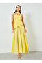 Yellow Bandeau Neck Sleeveless Maxi Dress - 3