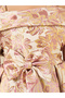 Girls Pink Floral Jacquard A-Line Pleated Dress - 3