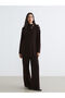 Mg Trend'En Brown Wide-Leg Women's Knitwear Trousers with Elastic Waist