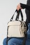 Delaviana Beige Women's Multi-Compartment Waterproof Crinkle Daily Crossbody and Shoulder Bag