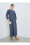 Women Navy Blue Floral Print A-Line Jalabiya