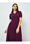 Women Magenta Self-Design Maxi Dress - 2