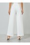 White Wide Leg Scuba Pants - 4