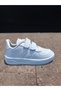Everyday Boys' and Girls' White Sneakers with Velcro Double Straps, Comfortable and Lightweight Sports Shoes - 4