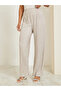Women Cream Textured Wide Leg Trousers - 2