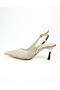4004 Gold Glitter Heeled Women's Evening Dress Shoes - 3