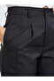 Black Solid Lantern Pants with Pockets - 3