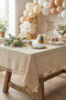 Organization Monika Tasseled Tablecloth - Baby Shower, Birthday, Engagement Bohemian Vintage Tablecloth - 3