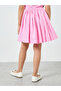 Girls Pink Cotton Pleated Mini Skirt - 4