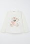Girl's Tights Set with Cute Teddy Bear Embroidery and Sequins, 1.5-5 Years Old, Ecru - 5