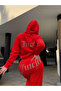 Women's Velvet Loose Fit Glitter Stone Tracksuit Set