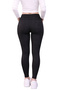 Women's Black Diving Fabric Firming Patterned Sports Leggings with Side Pockets and No-Show Design - 5