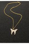 Elegant Butterfly Figured Zircon Stone Stylish Steel Necklace That Does Not Tarnish - 8