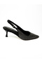 Alos 9515 Black Stone Short Heeled Evening Dress Women's Shoes - 2