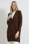 Floral Patterned Cardigan N3302 Brown - 3
