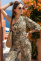 Indian Shawl Patterned Asymmetrical One-Shoulder One-Sleeve Trousers Crop Summer Vacation Bohemian Boho Set - 3