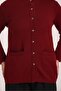 Women's Burgundy Shawl Patterned Comfortable Cut Knitwear Cardigan with Pockets - 3