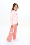 Girl's 2-Piece Set: Printed Hooded Sweatshirt & Elastic Waist Wide-Leg Sweatpants with Pockets - 3