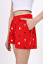 Girl's Printed Basic Shorts with Ribbed Waist and Pockets