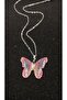Elegant Butterfly Figured Design Steel Chain Necklace with Color Options, Does Not Tarnish - 3