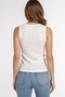 Women's Ecru V-Neck 100% Cotton Basic Undershirt - Slim Fit Sleeveless Casual Blouse - 2