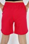 Girl's Printed Basic Shorts with Ribbed Waist and Pockets - 4