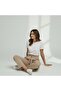 Women's Modal Fabric High Waist Relaxed Fit Waist Tie Pants - 3
