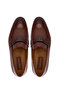 Men's Genuine Leather Tan Loafer Shoes - 5