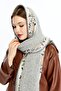 وشاح خاص من خيوط الكشمير بنسيج مميز، موديل وردي، لون حجري-جملي-أسود - 3