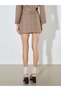 Alita City Farkıyla Soulife Beige Plaid Mini Women's Skirt - 4