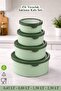 Set of 4 Round Storage Containers - Microwave and Freezer Compatible - Bpa Free