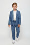 Boys' Linen Look Suit (Jacket, T-Shirt and Elastic-Waist Pants) Mélange Blue - 3