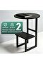 Luxury Black End Table with Storage Platform