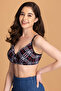 Padded Non-Wired Full Cup Checkered T-shirt Bra in Black - 2