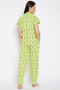 Donut Print Button Down Shirt & Pyjama Set in Light Green - 100% Cotton - 5
