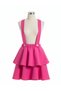 Girl's Lace Collared Pink Layered Salopet Skirt Set (Ages 5-14) - 4
