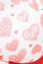 Padded Non-Wired Full Cup Heart Print T-shirt Bra in White - 6