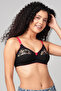 Cotton & Lace Non-Padded Non-Wired Full Coverage Bra in Black - 3