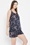 Star Print Cami Top & Shorts in Navy - Rayon - 4