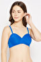 Padded Non-Wired Demi Cup Bra in Royal Blue - 2