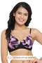 Padded Non-Wired Full Coverage Printed T-Shirt Bra in Black - Powernet