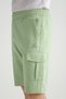 Green Men's Shorts with Cargo Pocket Print Detail, Regular Fit - 2