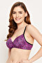 Padded Non-Wired Full Cup Floral Print Multiway T-shirt Bra in Purple - 3