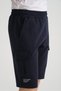 Navy Blue Men's Shorts with Cargo Pocket Print Detail, Regular Fit - 3