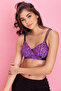 Padded Non-Wired Full Cup Animal Print T-shirt Bra in Light Purple
