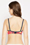 Padded Non-Wired Full Cup Printed T-shirt Bra in Navy - 3