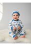 Patterned Cotton Jumpsuit with Baby Hat and Without Booties - 4
